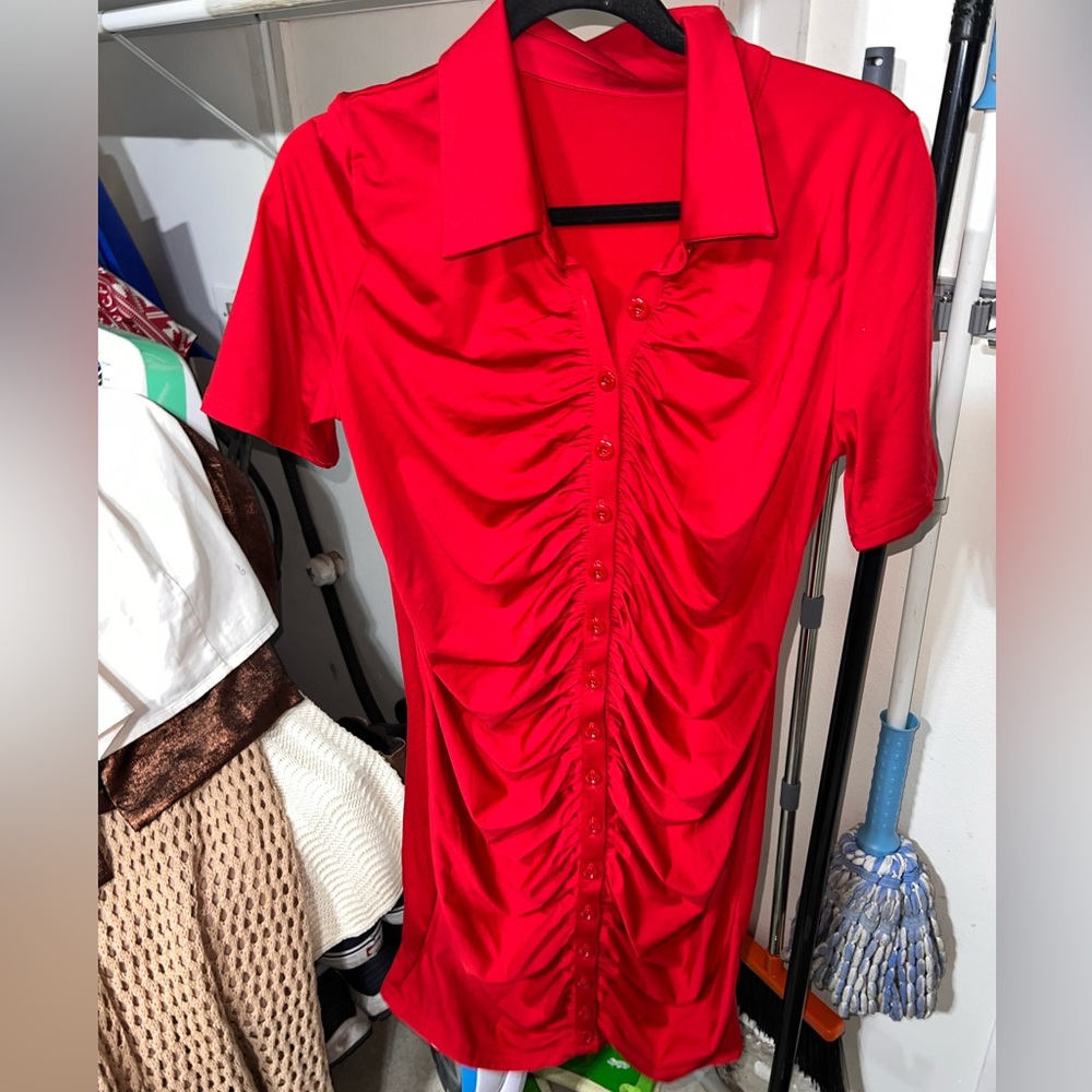 WOMENS RED DRESS FITTED XL